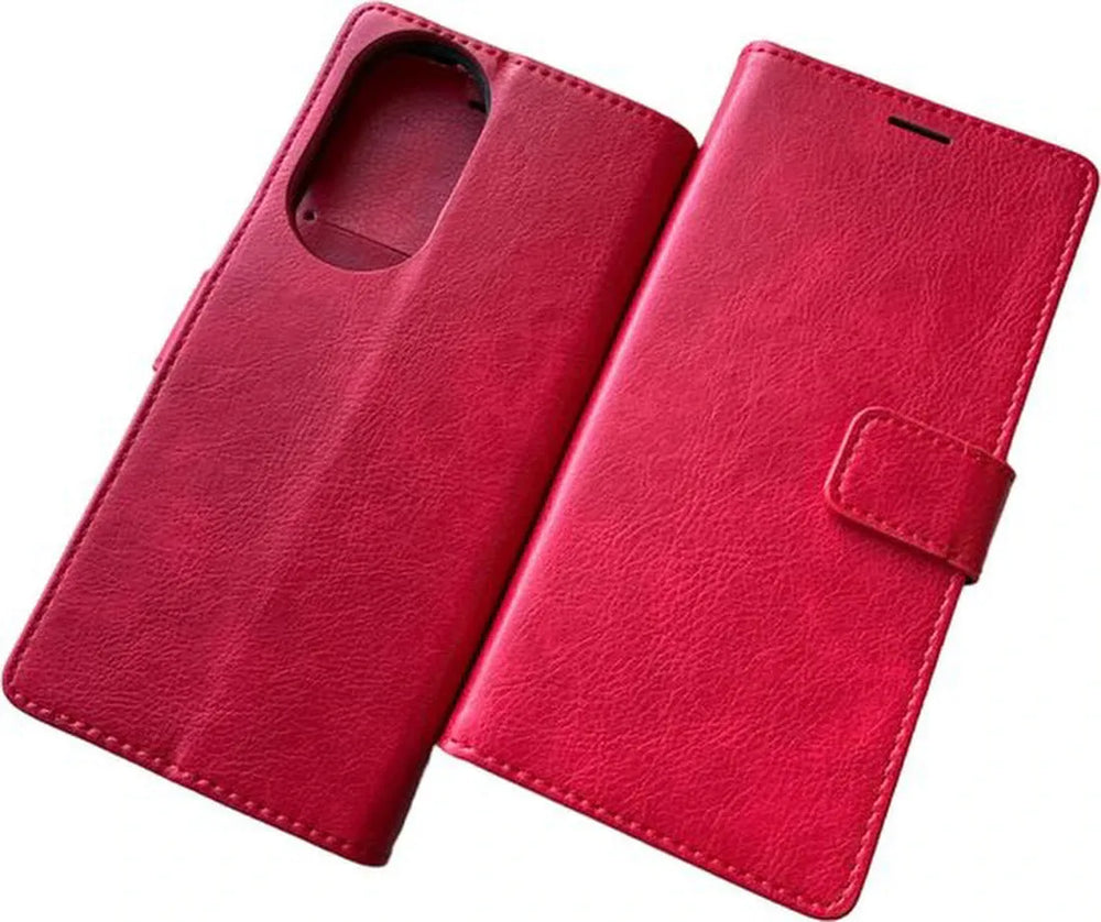 Motorola Edge 30 Pro Hoesjes – Portemonnee Book Case – Pasjeshouder – Magneetsluiting – Rood-Ilumina Benelux