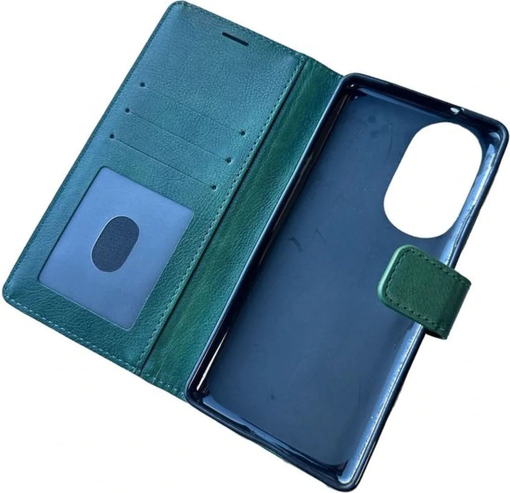 Motorola Edge 30 Pro Hoesjes – Portemonnee Book Case – Pasjeshouder – Magneetsluiting – Groen-Ilumina Benelux