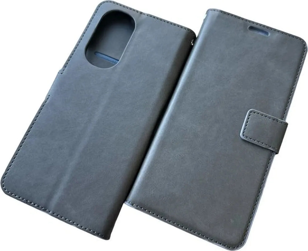 Motorola Edge 30 Pro Hoesjes – Portemonnee Book Case – Pasjeshouder – Magneetsluiting – Grijs-Ilumina Benelux