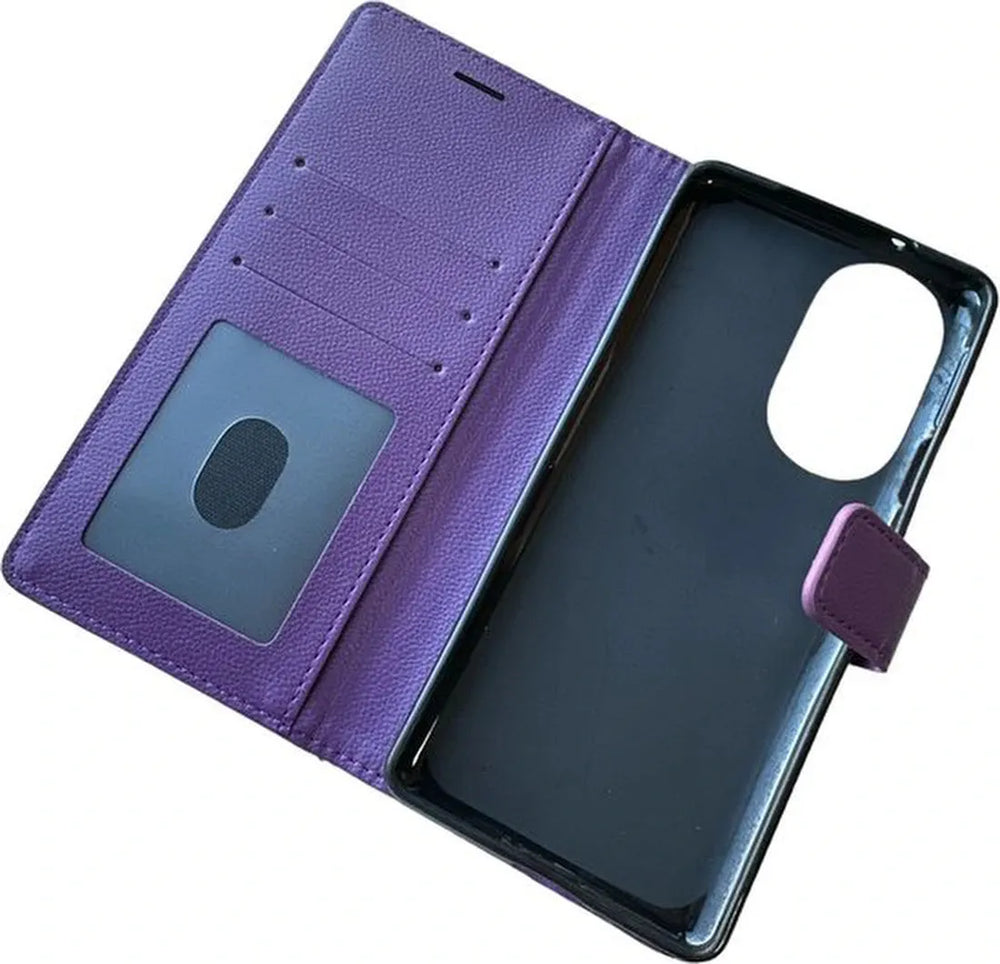 Motorola Edge 30 Pro Hoesjes – Portemonnee Book Case – Pasjeshouder – Magneetsluiting – Paars-Ilumina Benelux