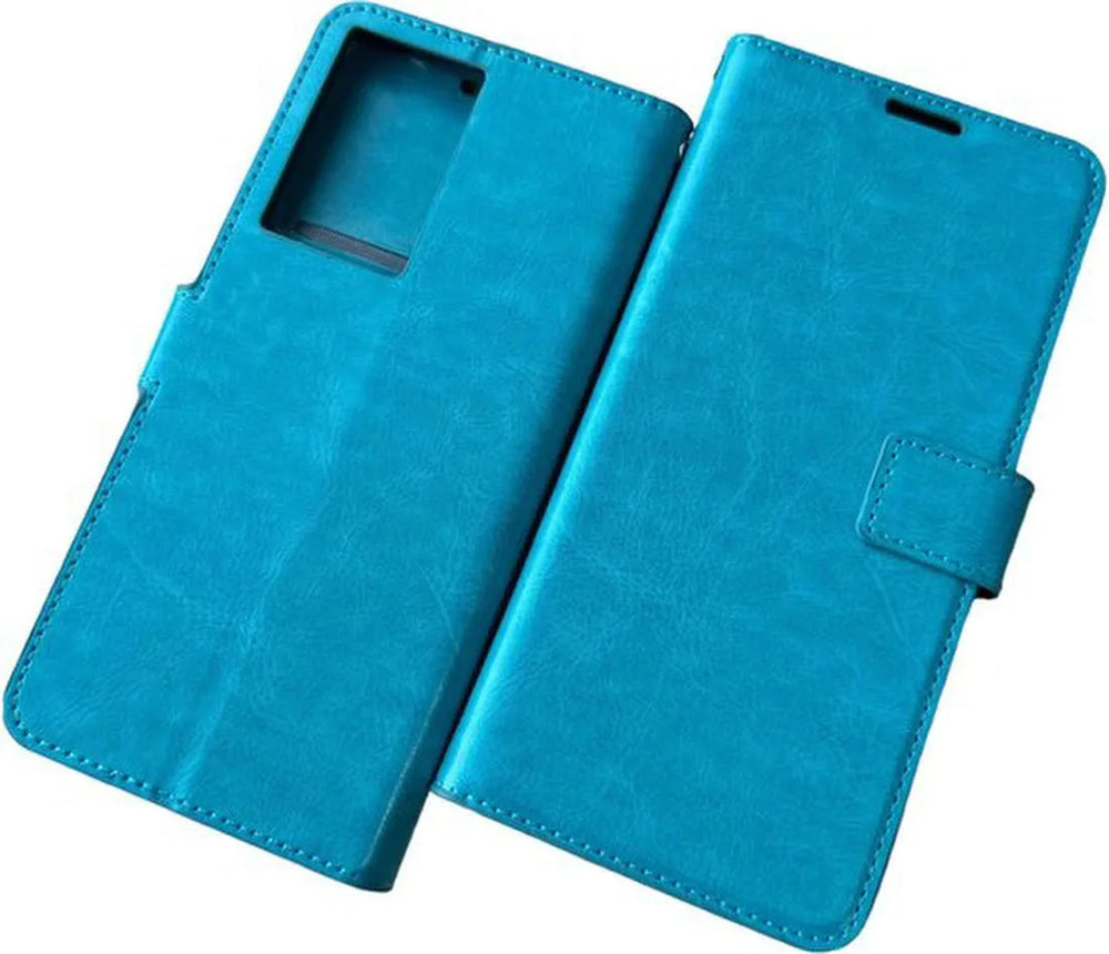 Motorola Moto G200 5G Hoesjes – Portemonnee Book Case – Magneetsluiting – 2x Screenprotector – Turquoise-Ilumina Benelux