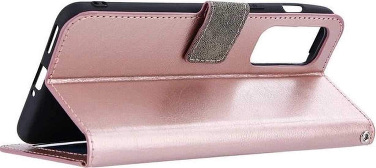 Motorola Edge 30 Pro Hoesjes – Portemonnee Book Case – Magneetsluiting – 2x Screenprotector – Roségoud