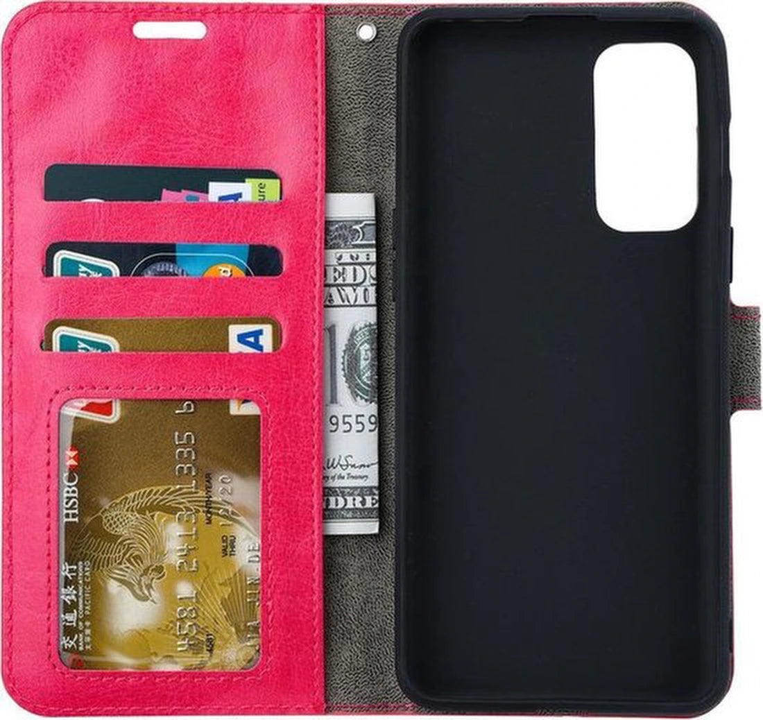 Portemonnee Book Case Hoesje + 2x Screenprotector Geschikt voor: Motorola Edge 30 - Roze
