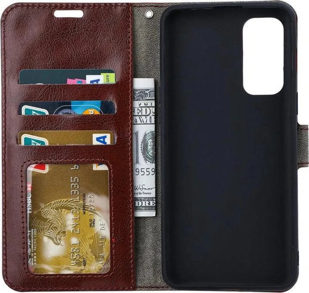 Motorola Moto G31/G41 Hoesjes – Portemonnee Book Case – Pasjeshouder – Magneetsluiting – Bruin-Ilumina Benelux