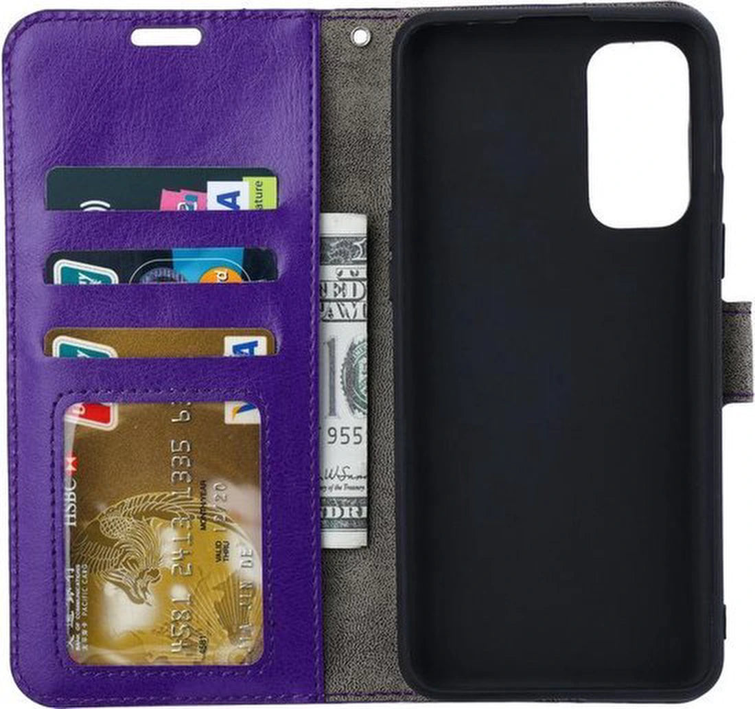 Motorola Moto G31 & G41 Hoesjes – Portemonnee Book Case – Pasjeshouder – Magneetsluiting – Paars