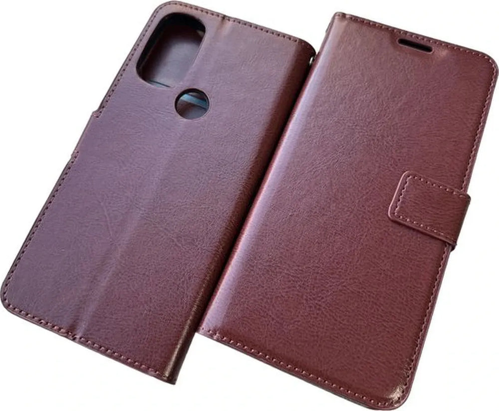 Motorola Moto G71 5G Hoesjes – Portemonnee Book Case – Pasjeshouder – Magneetsluiting – Bruin-Ilumina Benelux