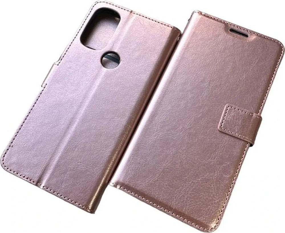 Motorola Moto G71 5G Hoesjes – Portemonnee Book Case – Pasjeshouder – Magneetsluiting – Roségoud-Ilumina Benelux