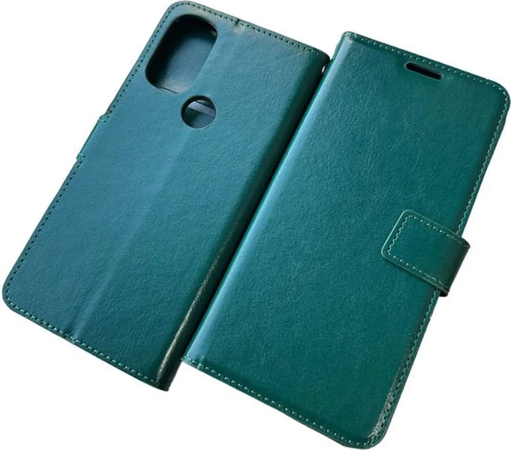 Motorola Moto G71 5G Hoesjes – Portemonnee Book Case – Pasjeshouder – Magneetsluiting – Groen-Ilumina Benelux
