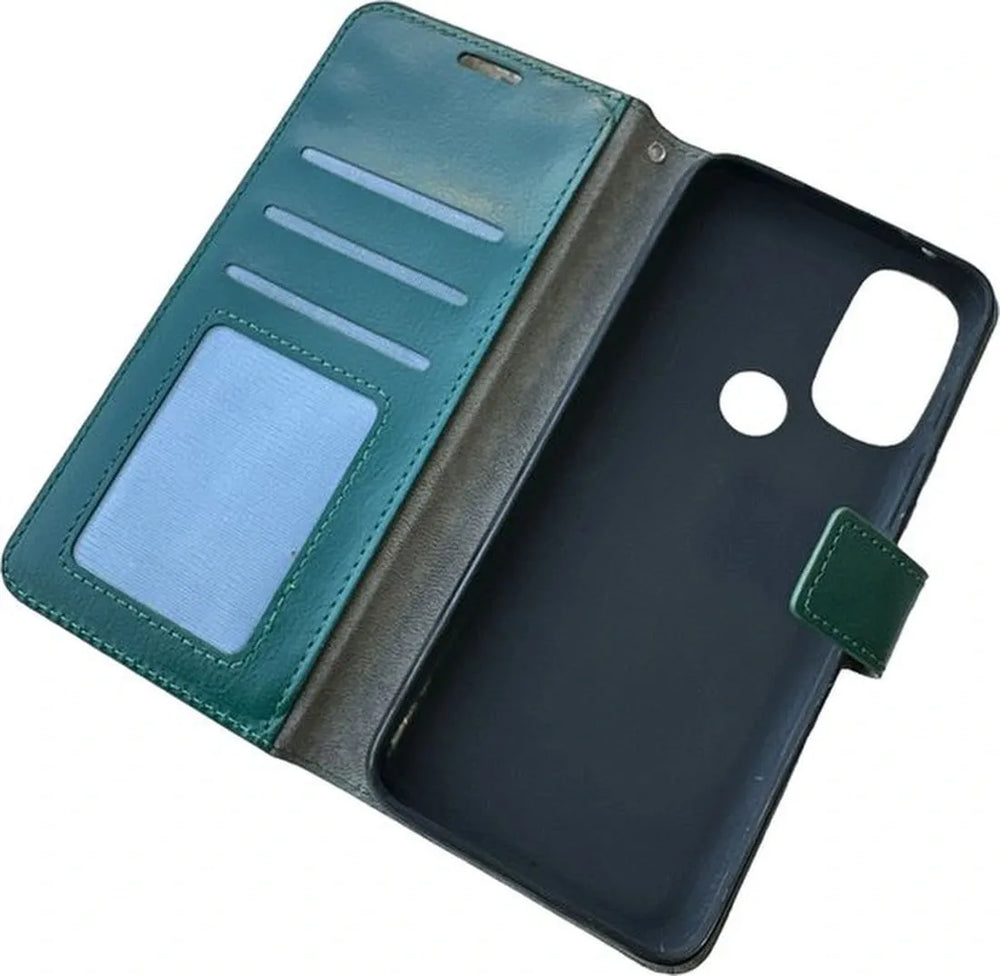 Motorola Moto G71 5G Hoesjes – Portemonnee Book Case – Pasjeshouder – Magneetsluiting – Groen-Ilumina Benelux