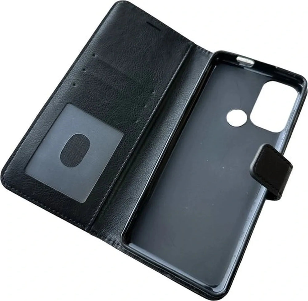 Motorola Moto G60s Hoesjes – Portemonnee Book Case – Pasjeshouder – Magneetsluiting – Zwart-Ilumina Benelux