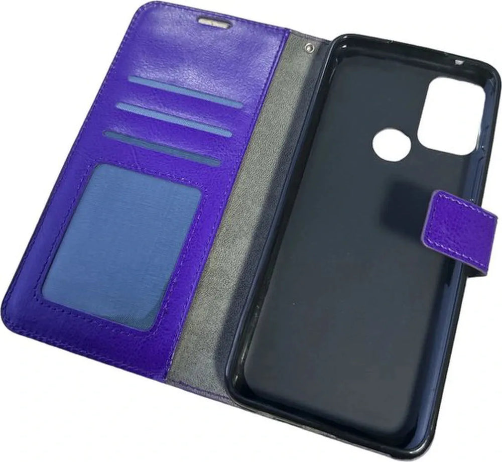 Motorola Moto G60s Hoesjes – Portemonnee Book Case – Pasjeshouder – Magneetsluiting – Paars-Ilumina Benelux