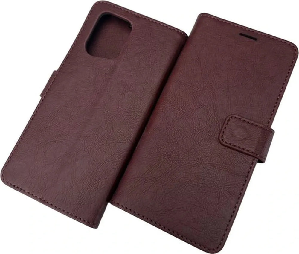 Oppo Find X5 Pro Hoesjes – Portemonnee Book Case – Magneetsluiting – 2x Screenprotector Gehard Glas – Bruin-Ilumina Benelux