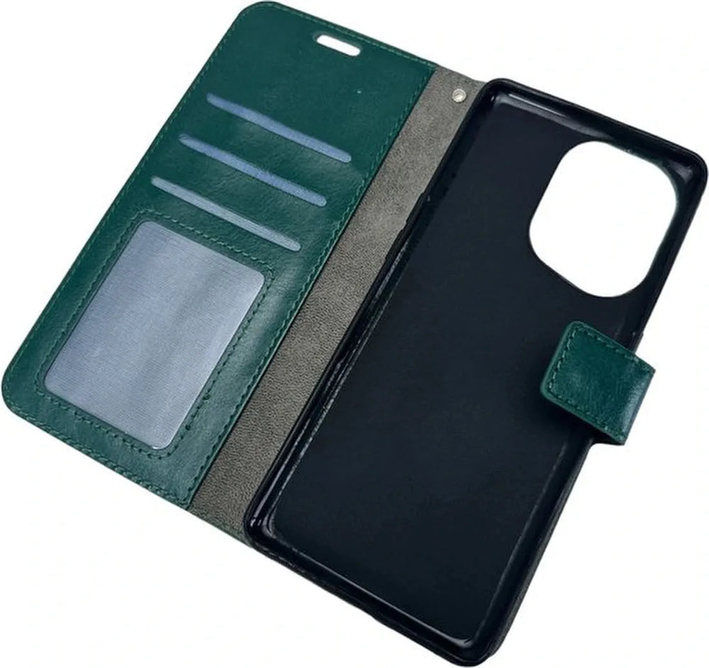 Oppo Find X5 Pro Hoesjes – Portemonnee Book Case – Pasjeshouder – Magneetsluiting – Groen-Ilumina Benelux