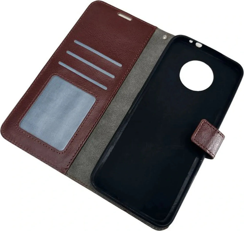 Nokia G50 Hoesjes – Portemonnee Book Case – Magneetsluiting – 2x Gehard Glas Screenprotector – Bruin-Ilumina Benelux