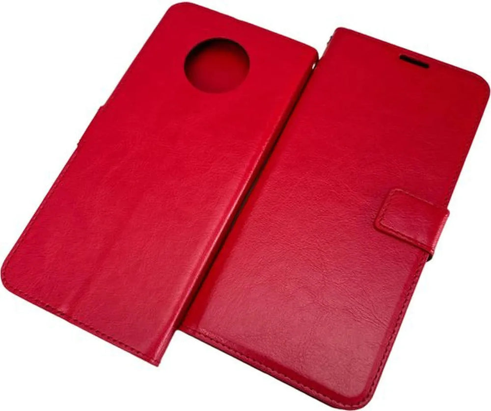 Nokia G50 Hoesjes – Portemonnee Book Case – Magneetsluiting – 2x Screenprotector Gehard Glas – Rood-Ilumina Benelux