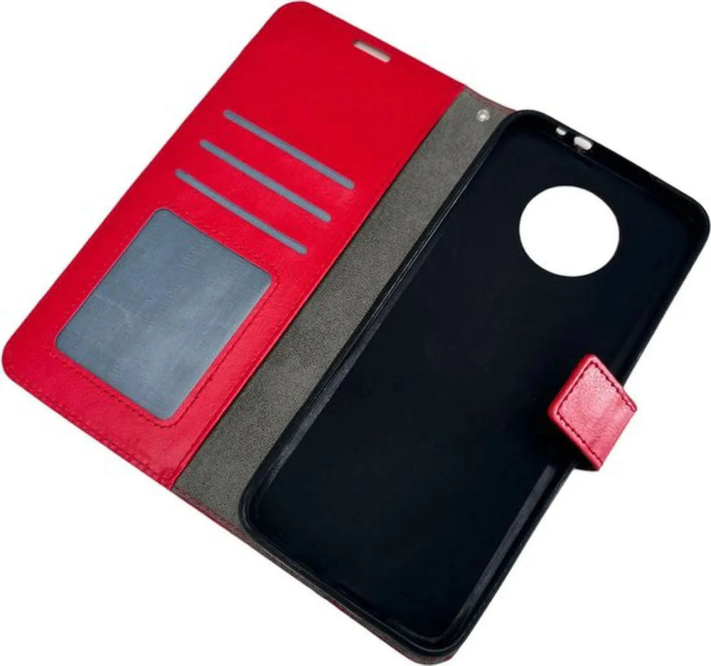 Nokia G50 Hoesjes – Portemonnee Book Case – Magneetsluiting – 2x Screenprotector Gehard Glas – Rood-Ilumina Benelux