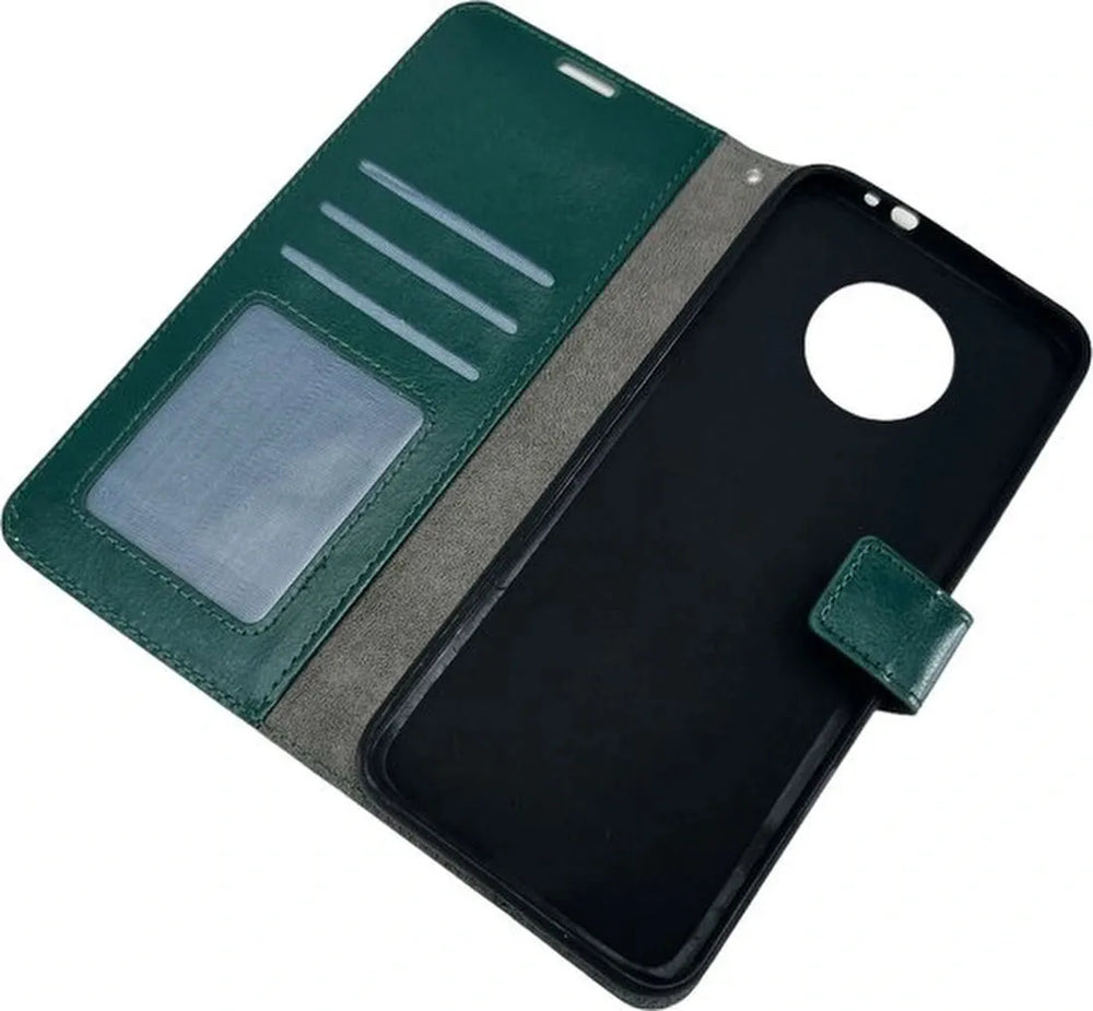 Nokia G50 Hoesjes – Portemonnee Book Case – Magneetsluiting – 2x Gehard Glas Screenprotector – Groen-Ilumina Benelux