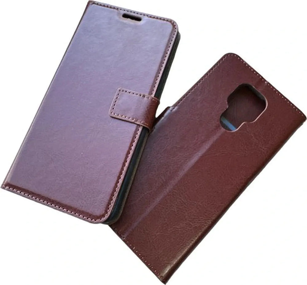 Motorola Moto E7 Hoesjes – Portemonnee Book Case – Magneetsluiting – Inclusief 2x Screenprotector – Bruin-Ilumina Benelux