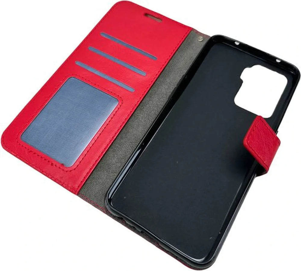 Oppo Reno 5Z / Reno 5 Lite Hoesjes – Portemonnee Book Case – Pasjeshouder – Magneetsluiting – Rood-Ilumina Benelux