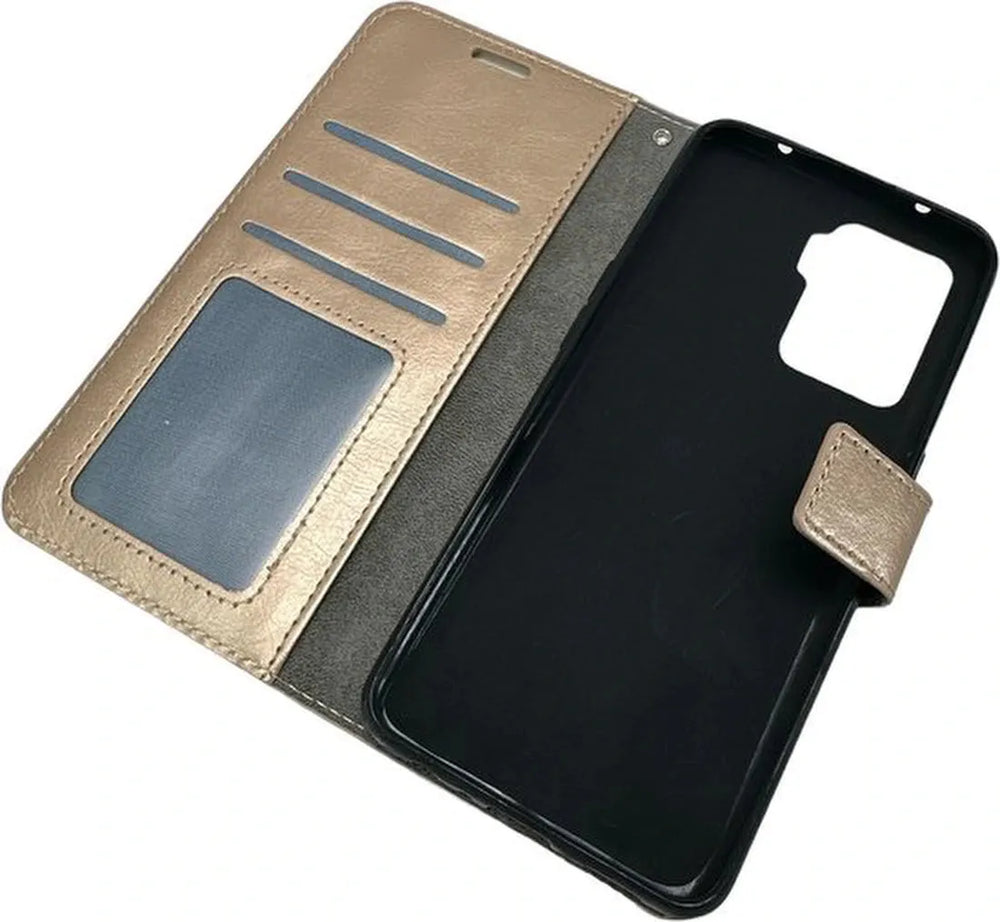 Oppo Reno 5Z / Reno 5 Lite Hoesjes – Portemonnee Book Case – Pasjeshouder – Magneetsluiting – Goud-Ilumina Benelux