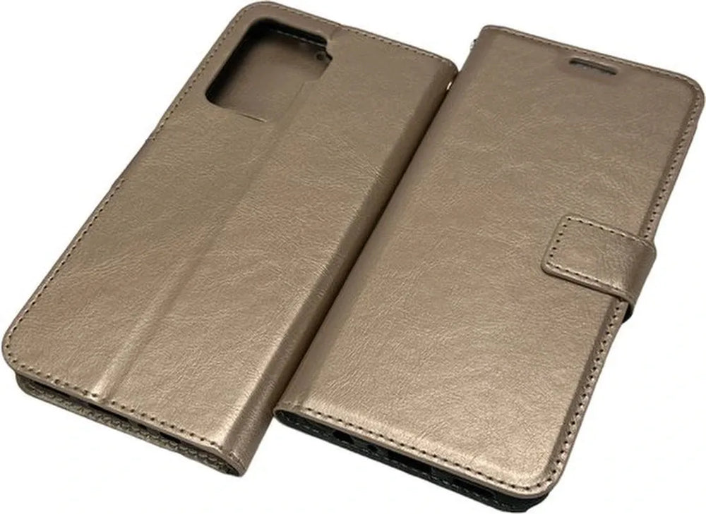 Oppo Reno 5Z / Reno 5 Lite Hoesjes – Portemonnee Book Case – Pasjeshouder – Magneetsluiting – Goud-Ilumina Benelux