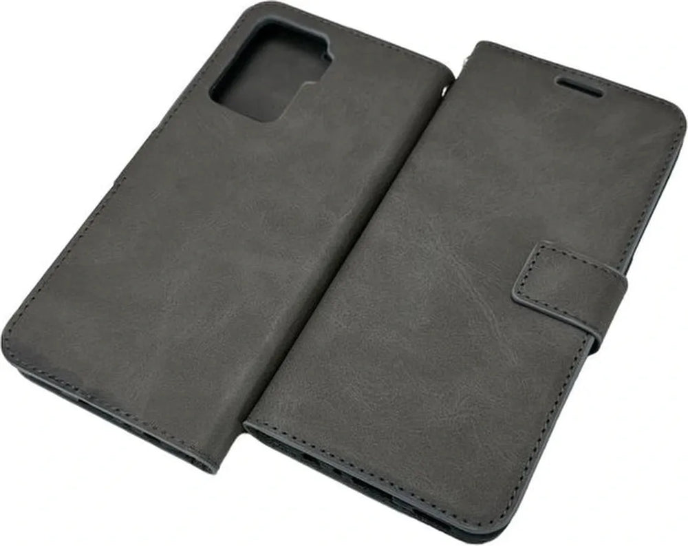 Oppo Reno 5Z / Reno 5 Lite Hoesjes – Portemonnee Book Case – Pasjeshouder – Magneetsluiting – Grijs-Ilumina Benelux