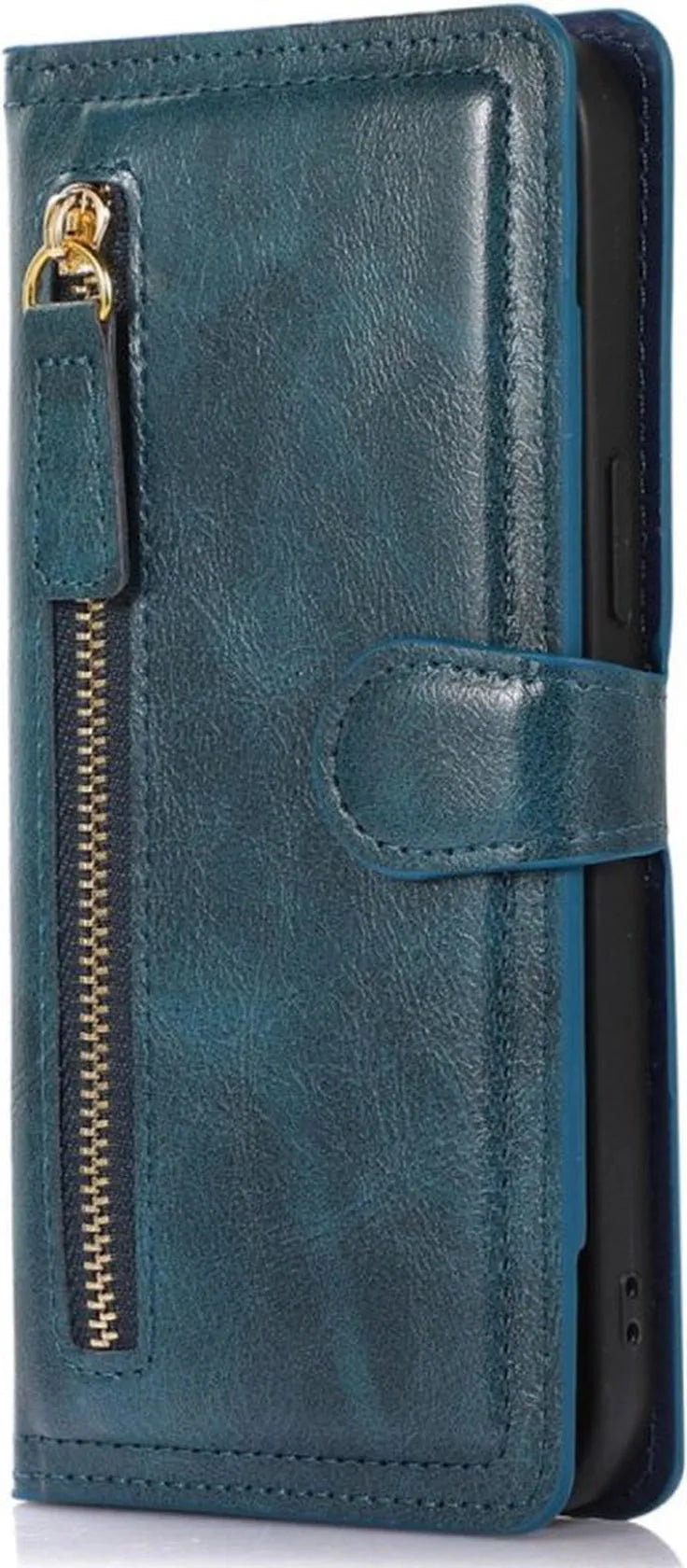 iPhone 15 Pro Max Hoesjes – Vintage Portemonnee Hoes – Pasjeshouder – Magneetsluiting – Blauw-Ilumina Benelux