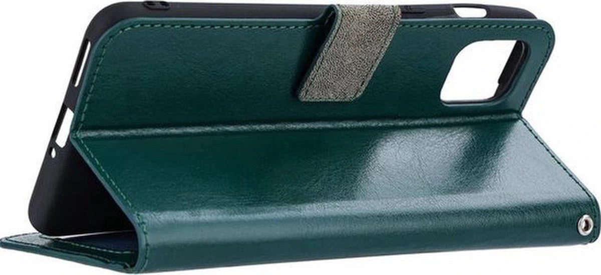 iPhone 12 Pro Max Hoesjes – Portemonnee Book Case – Pasjeshouder – Magneetsluiting – Groen-Ilumina Benelux