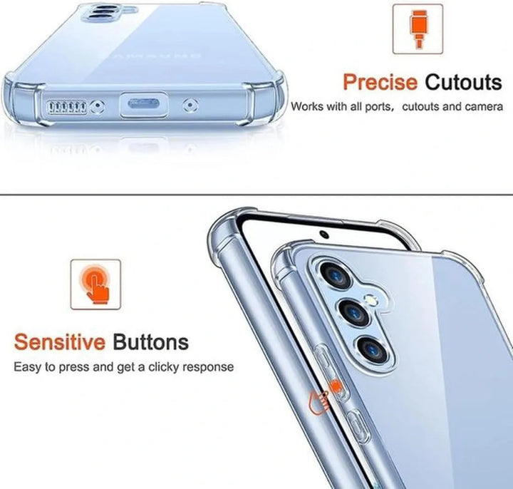 Samsung Galaxy A14 5G Hoesjes – Siliconen Backcover – Schokbestendig – Transparant-Ilumina Benelux