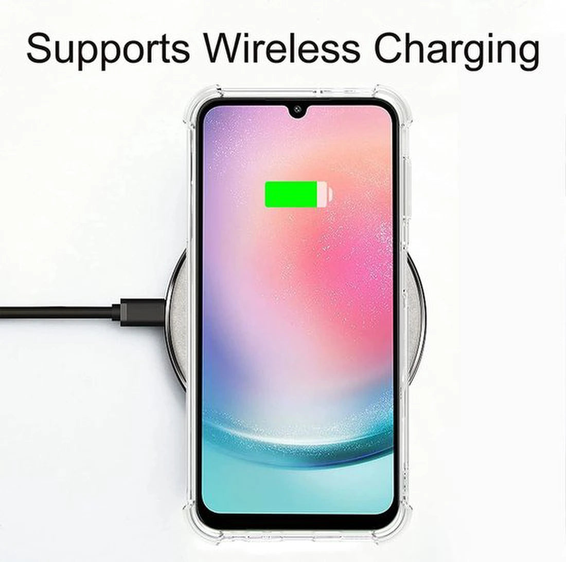 Samsung Galaxy A25 Hoesjes – Anti-Shock Siliconen Backcover – Schokbestendig – 2 Pack Gehard Glas Screenprotector – Transparant/Zwart