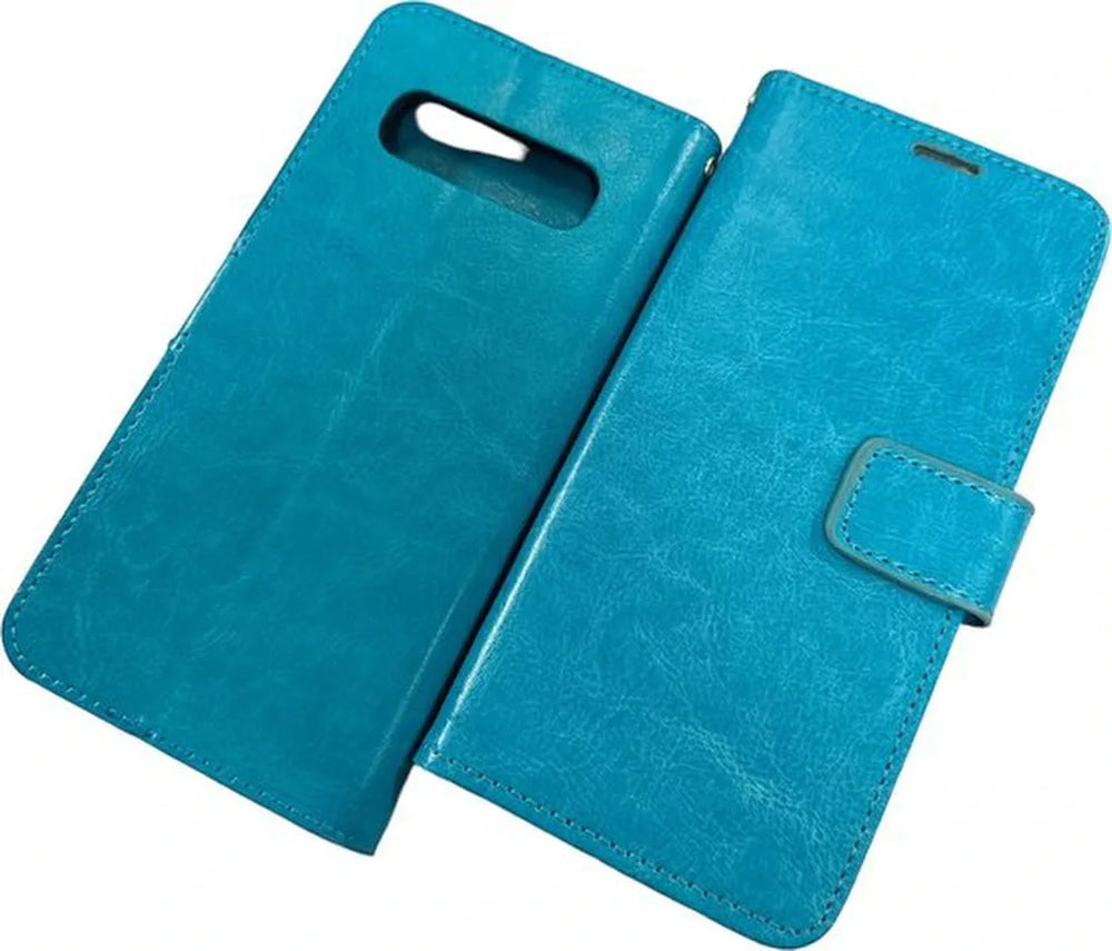 Samsung Galaxy S10 Hoesjes – Portemonnee Book Case – Pasjeshouder – Magneetsluiting – Turquoise-Ilumina Benelux