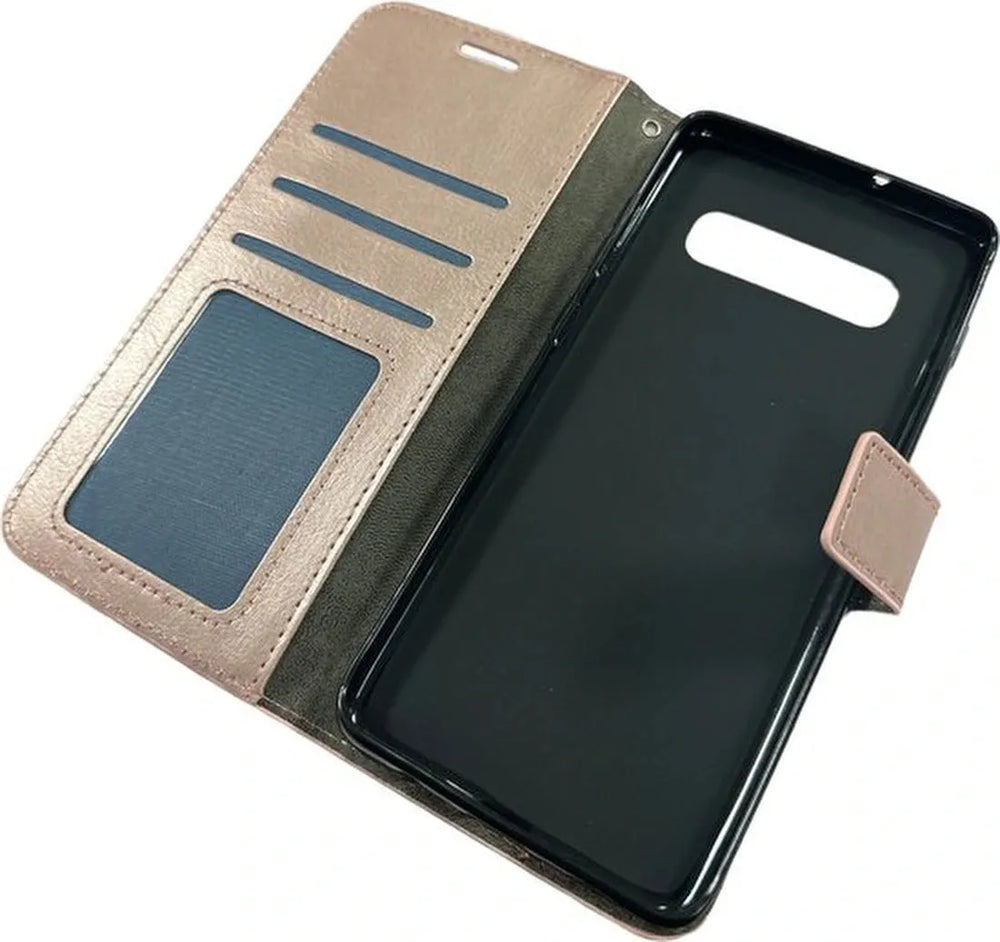 Samsung Galaxy S10 Hoesjes – Portemonnee Book Case – Pasjeshouder – Magneetsluiting – Roségoud-Ilumina Benelux