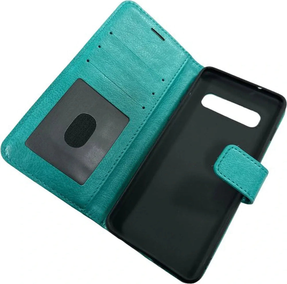 Samsung Galaxy S10 Hoesjes – Portemonnee Book Case – Pasjeshouder – Magneetsluiting – Mint Groen-Ilumina Benelux