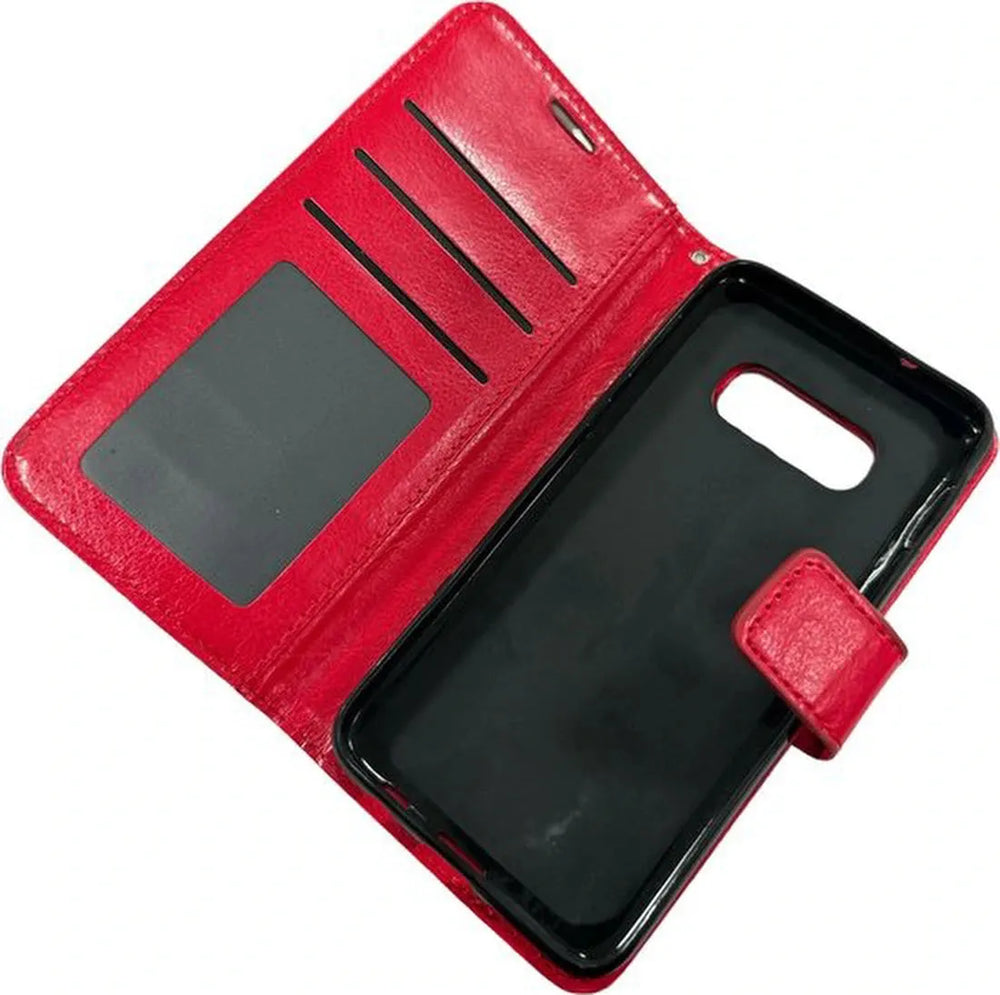 Samsung Galaxy S10 Hoesjes – Portemonnee Book Case – Pasjeshouder – Magneetsluiting – Rood-Ilumina Benelux