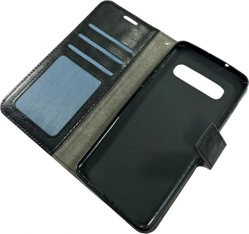 Samsung Galaxy S10E Hoesjes – Portemonnee Book Case – Pasjeshouder – Magneetsluiting – Zwart-Ilumina Benelux