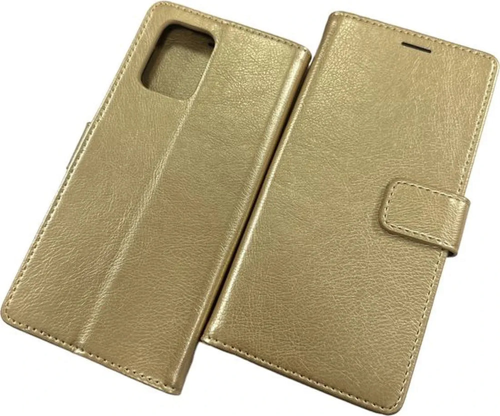 Samsung Galaxy S10 Lite Hoesjes – Portemonnee Book Case – Pasjeshouder – Magneetsluiting – Goud-Ilumina Benelux