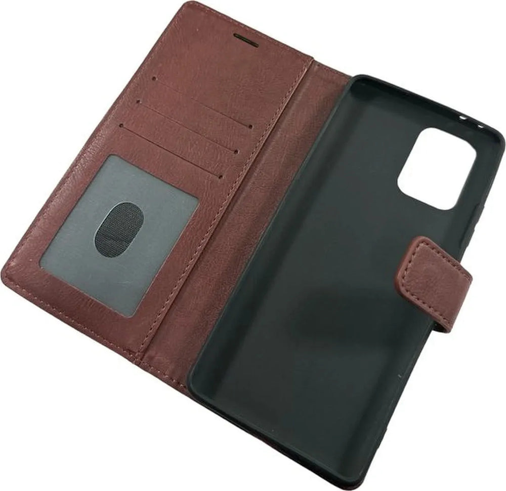 Samsung Galaxy S10 Lite Hoesjes – Portemonnee Book Case – Pasjeshouder – Magneetsluiting – Bruin-Ilumina Benelux