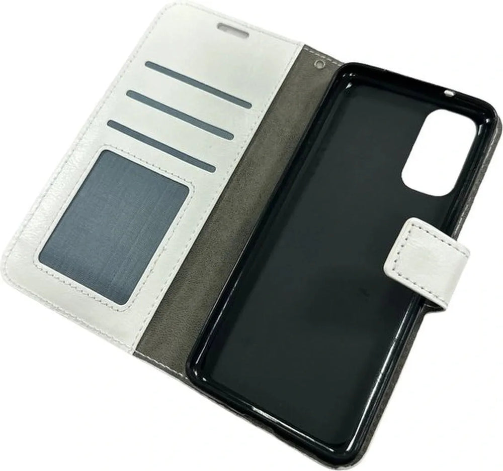 Samsung Galaxy S20 FE 5G Hoesjes – Portemonnee Book Case – Pasjeshouder – Magneetsluiting – Wit-Ilumina Benelux