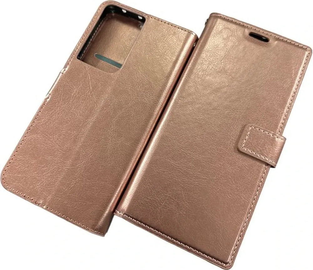 Samsung Galaxy S21 Ultra Hoesjes – Portemonnee Book Case – Pasjeshouder – Magneetsluiting – Roségoud-Ilumina Benelux