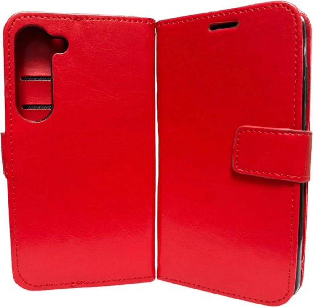 Samsung Galaxy S23 Hoesjes – Portemonnee Book Case – Pasjeshouder – Magneetsluiting – Rood-Ilumina Benelux