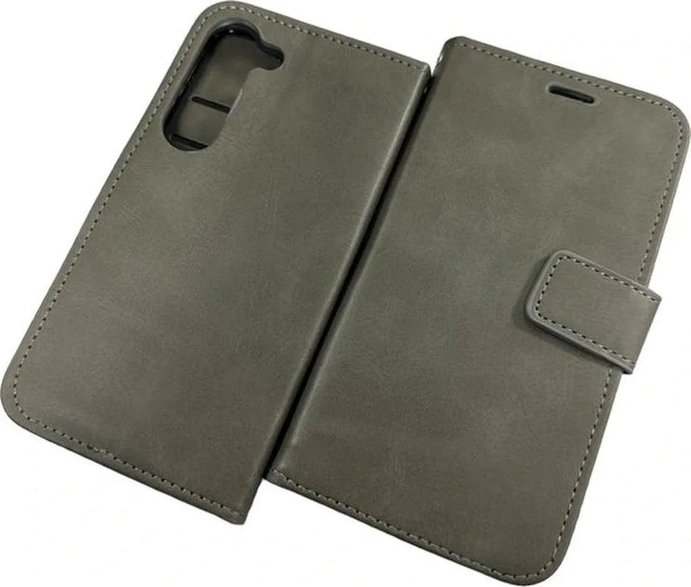 Samsung Galaxy S23 Plus Hoesjes – Portemonnee Book Case – Pasjeshouder – Magneetsluiting – Grijs-Ilumina Benelux