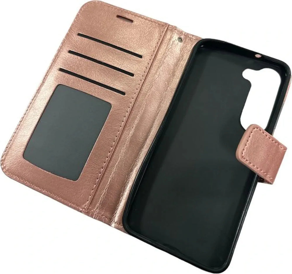 Samsung Galaxy S23 Plus Hoesjes – Portemonnee Book Case – Pasjeshouder – Magneetsluiting – Roségoud-Ilumina Benelux