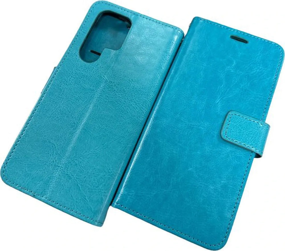 Samsung Galaxy S23 Ultra Hoesjes – Portemonnee Book Case – Pasjeshouder – Magneetsluiting – Turquoise-Ilumina Benelux