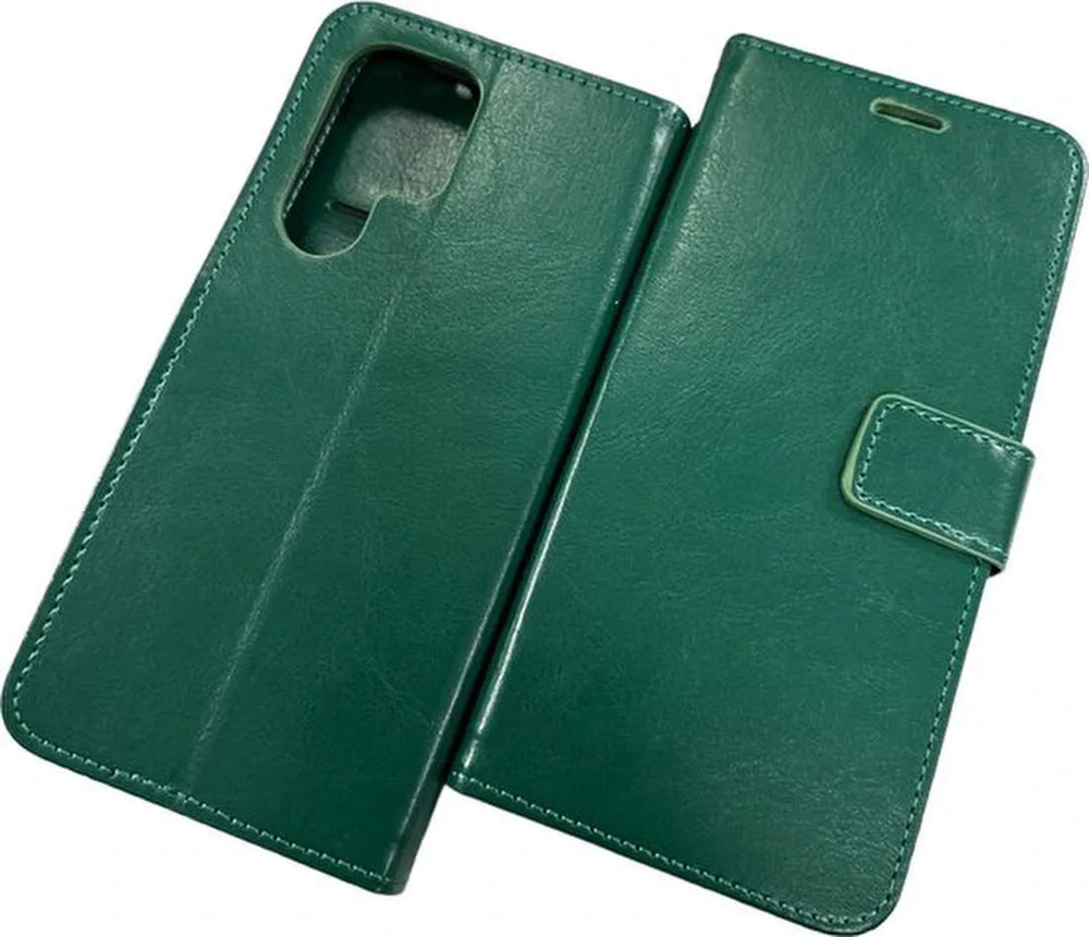 Samsung Galaxy S23 Ultra Hoesjes – Portemonnee Book Case – Pasjeshouder – Magneetsluiting – Groen-Ilumina Benelux