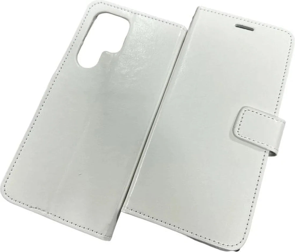 Samsung Galaxy S23 Ultra Hoesjes – Portemonnee Book Case – Pasjeshouder – Magneetsluiting – Wit-Ilumina Benelux
