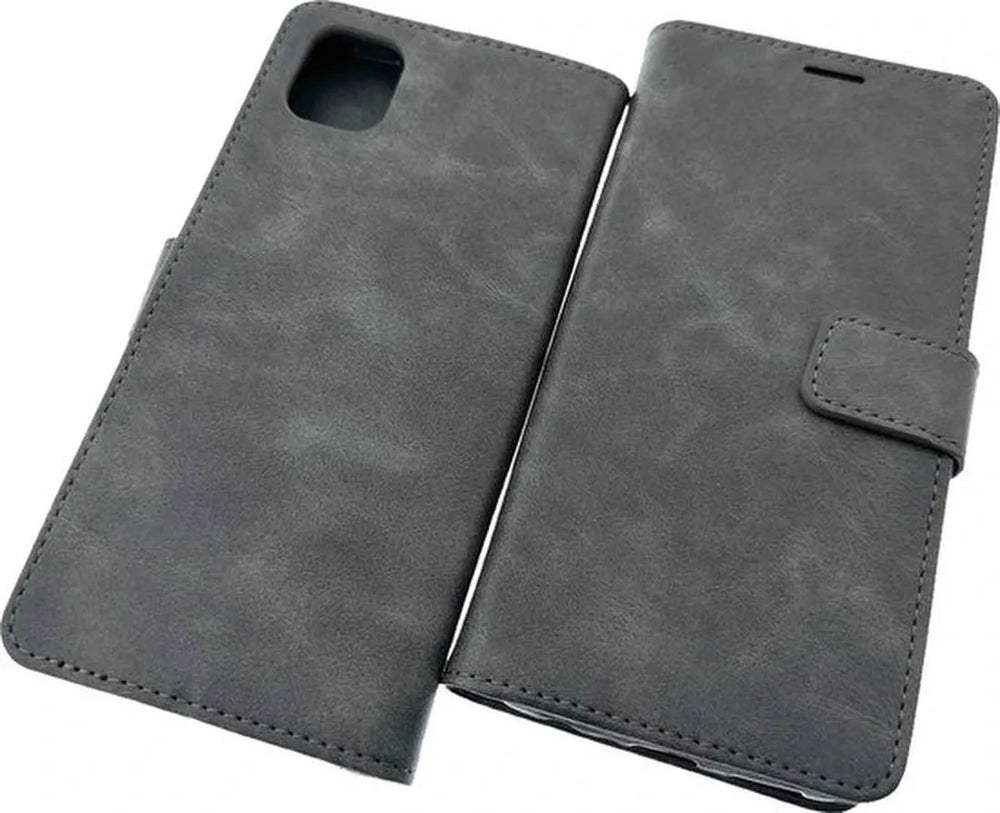 Samsung Galaxy A04 Hoesjes – Portemonnee Book Case – Pasjeshouder – Magneetsluiting – Grijs-Ilumina Benelux