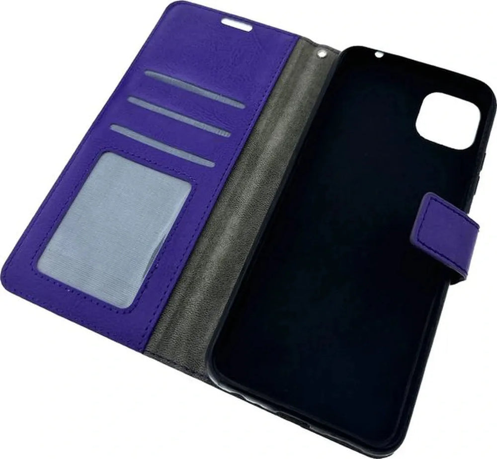 Samsung Galaxy A04 Hoesjes – Portemonnee Book Case – Pasjeshouder – Magneetsluiting – Paars-Ilumina Benelux