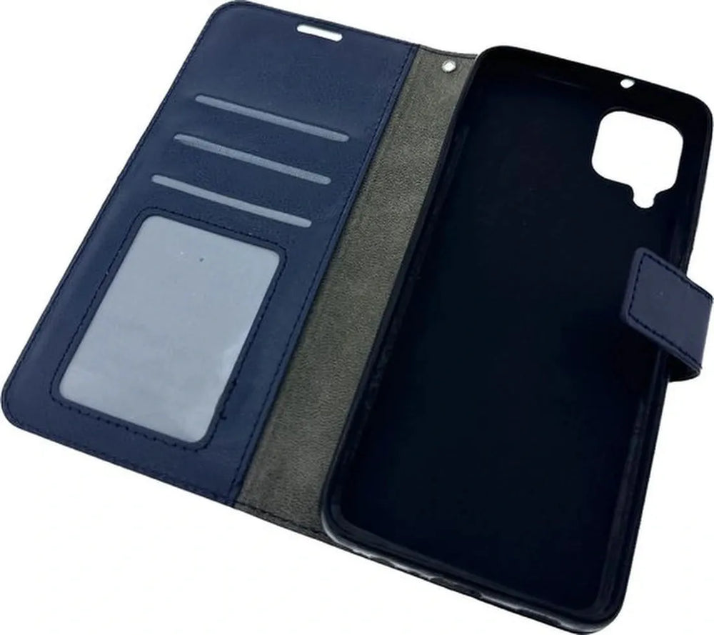 Samsung Galaxy A12 Hoesjes – Portemonnee Book Case – Pasjeshouder – Magneetsluiting – Blauw-Ilumina Benelux