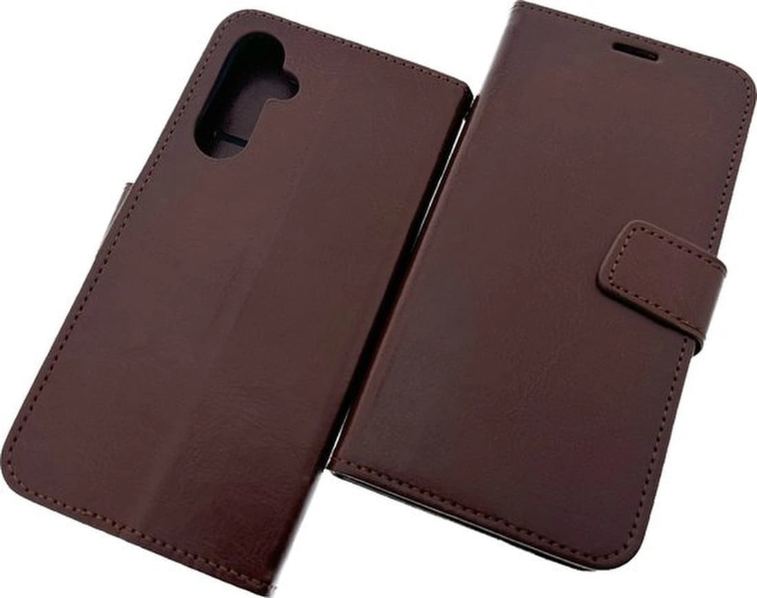 Samsung Galaxy A25 Hoesjes – Portemonnee Book Case – Pasjeshouder – Magneetsluiting – Bruin