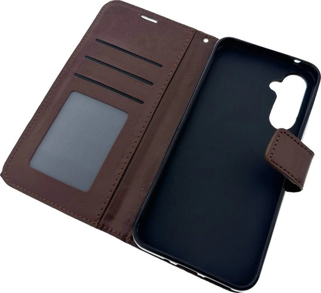 Samsung Galaxy A25 Hoesjes – Portemonnee Book Case – Pasjeshouder – Magneetsluiting – Bruin